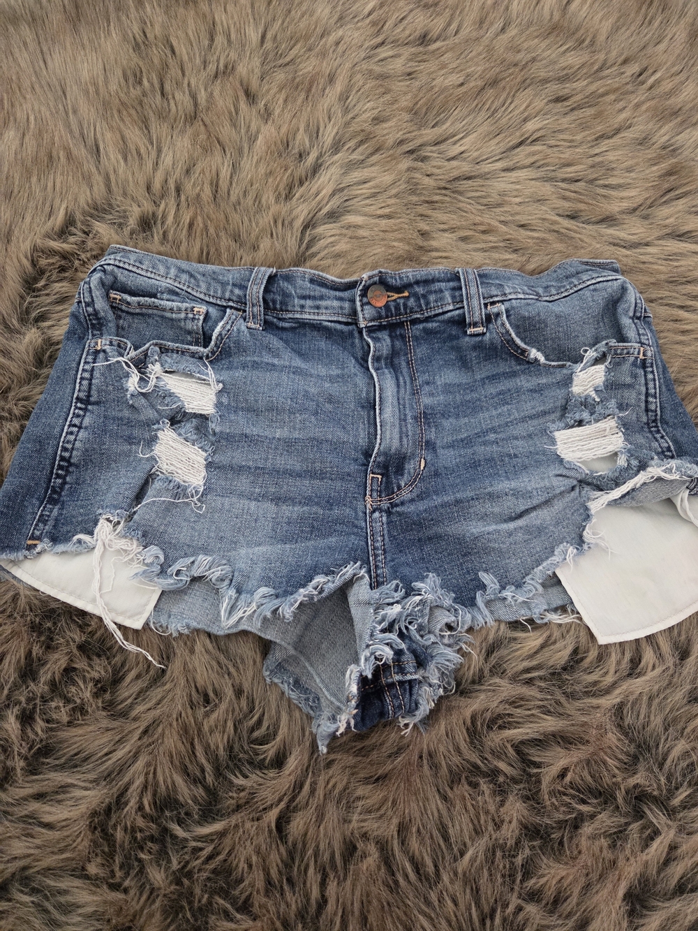 Hollister Distressed Light Blue Denim Jean Shorts